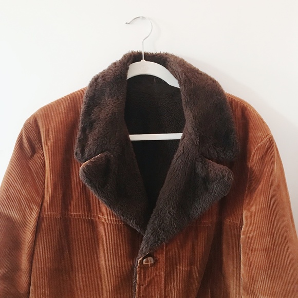Vintage Jackets & Blazers - Vintage | Corduroy coat with faux fur detail